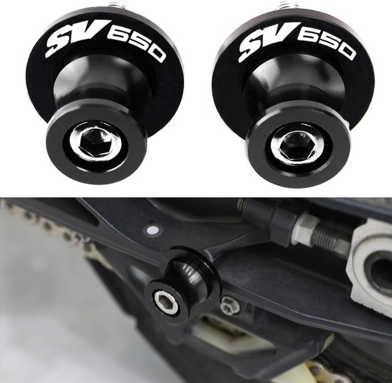FREAXLL 2pcs M8*1.5 Motorcycle Swing Arm Sliders Spools Fit with S-uzuki SV650 SV 650 SV650X SV650S V-Strom DL650 DL1000 (Black) - Image 1